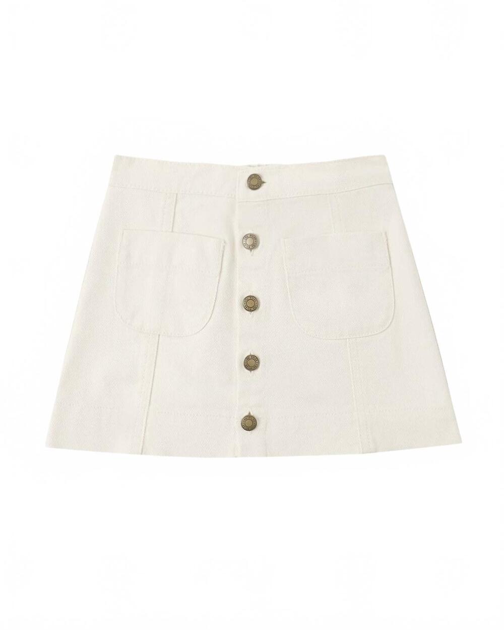 NEW RYLEE + CRU girl's denver mini skirt in ivory